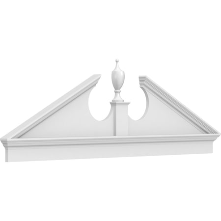 Ekena Millwork Acorn Architectural Grade PVC Combination Pediment, 82"W x 27-3/8"H x 2-3/4"P (Pitch 6/12) PEDPC082X275ACR00